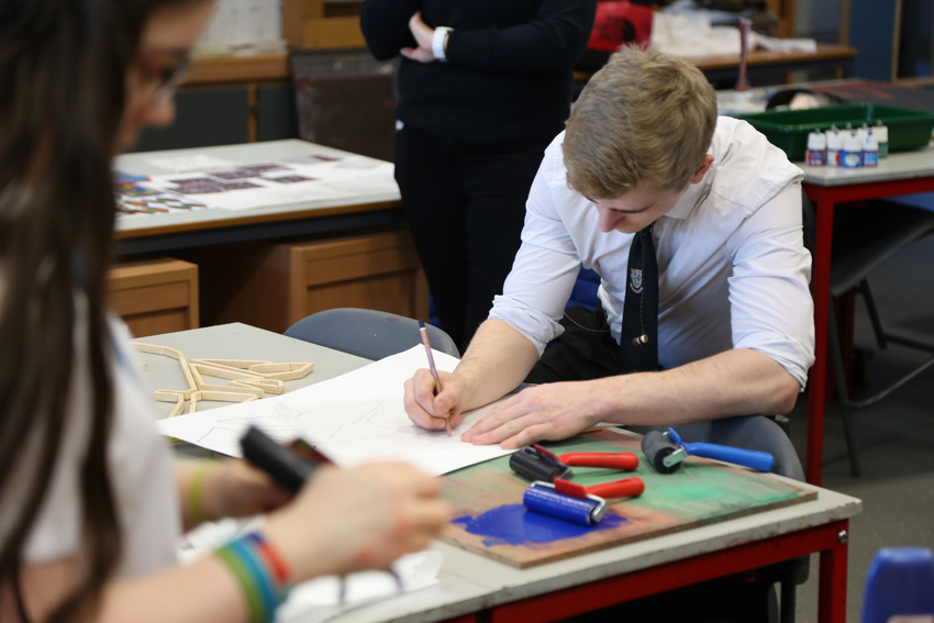 Alis Le May workshops with Advanced Higher Art & Design students at Denny's High School