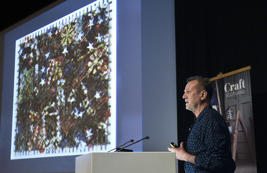 Michael Brennand Wood speaking at the Craft Scotland Conference 2018