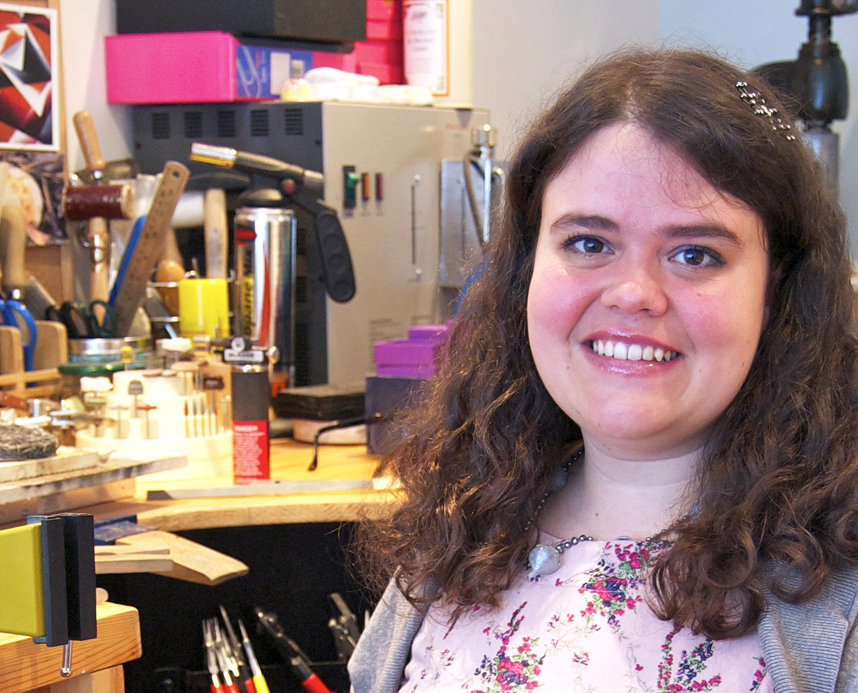 Katharina Vones in her jewellery studio