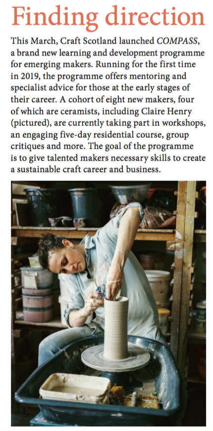 Ceramic Review June 2019 - Craft Scotland - 