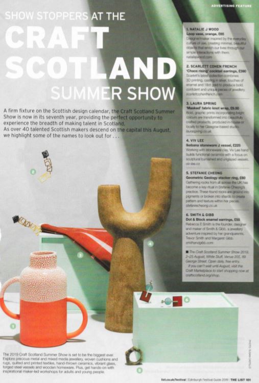 The List: Show Stoppers at the Craft Scotland Summer Show