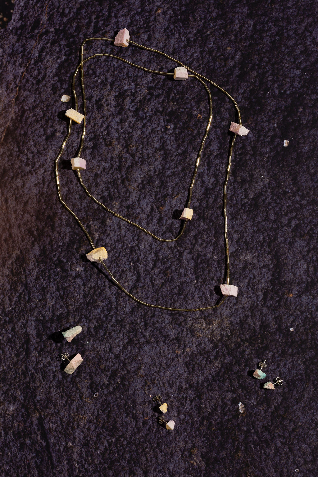 Shoreline necklace and rock studs