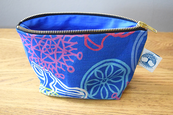 Hand made Zip Bag in Seed Design