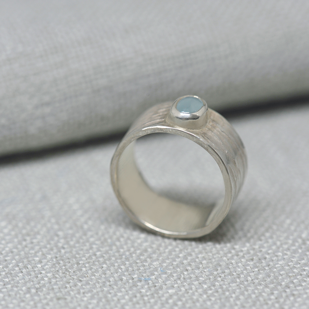 Silver and Aquamarine Ring