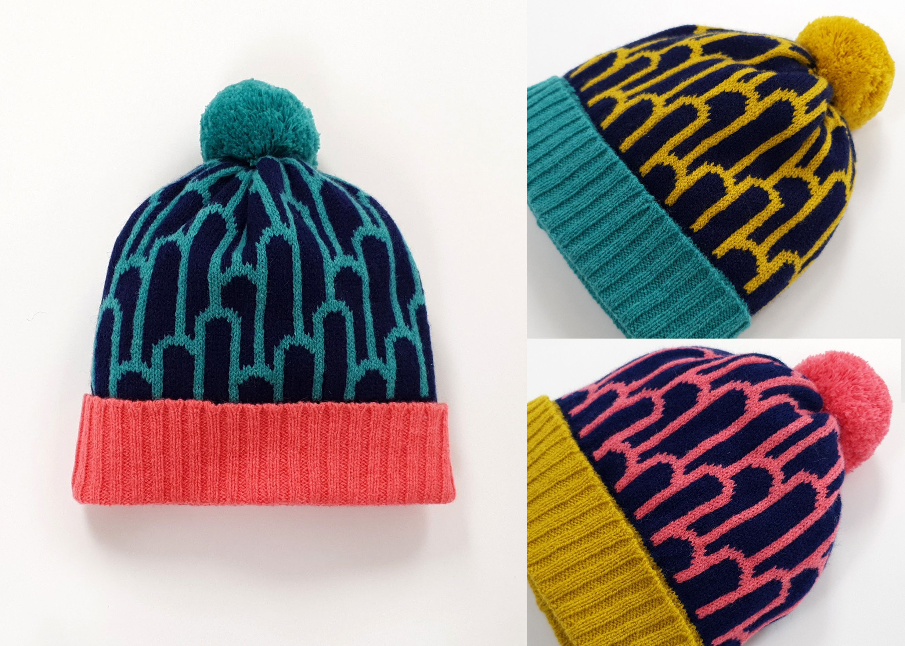 Arch Lambswool Pom Pom Beanies