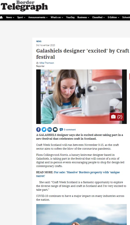 Border Telegraph: Galashiels designer excited by Craft festival - Image courtesy of Border Telegraph