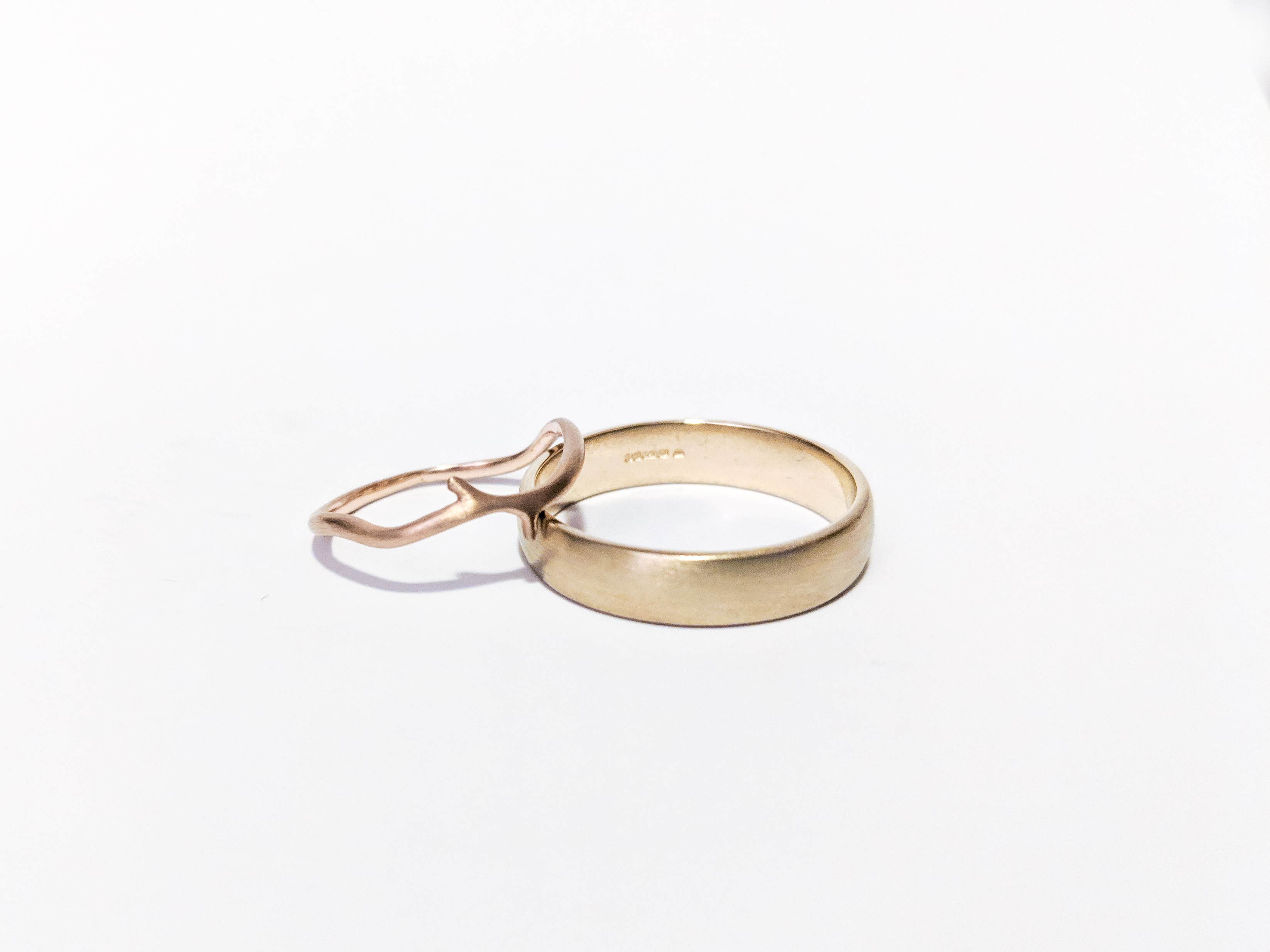 9CT RECYCLED YELLOW & ROSE GOLD WEDDING RINGS