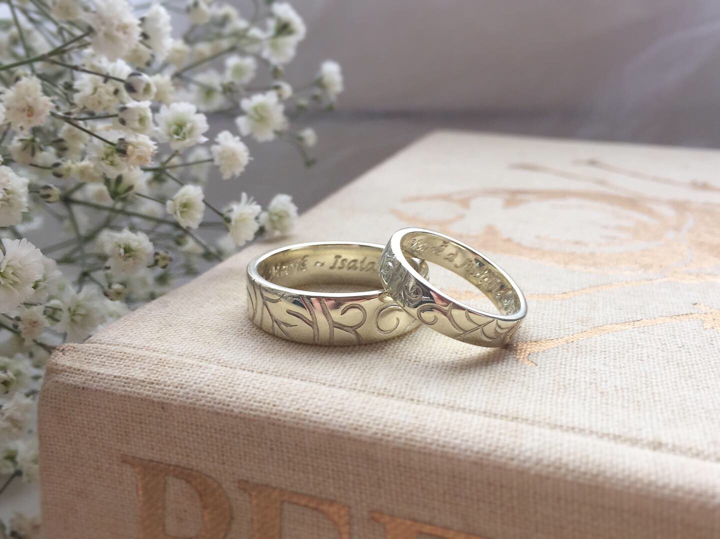 Hand Carved Wedding Bands