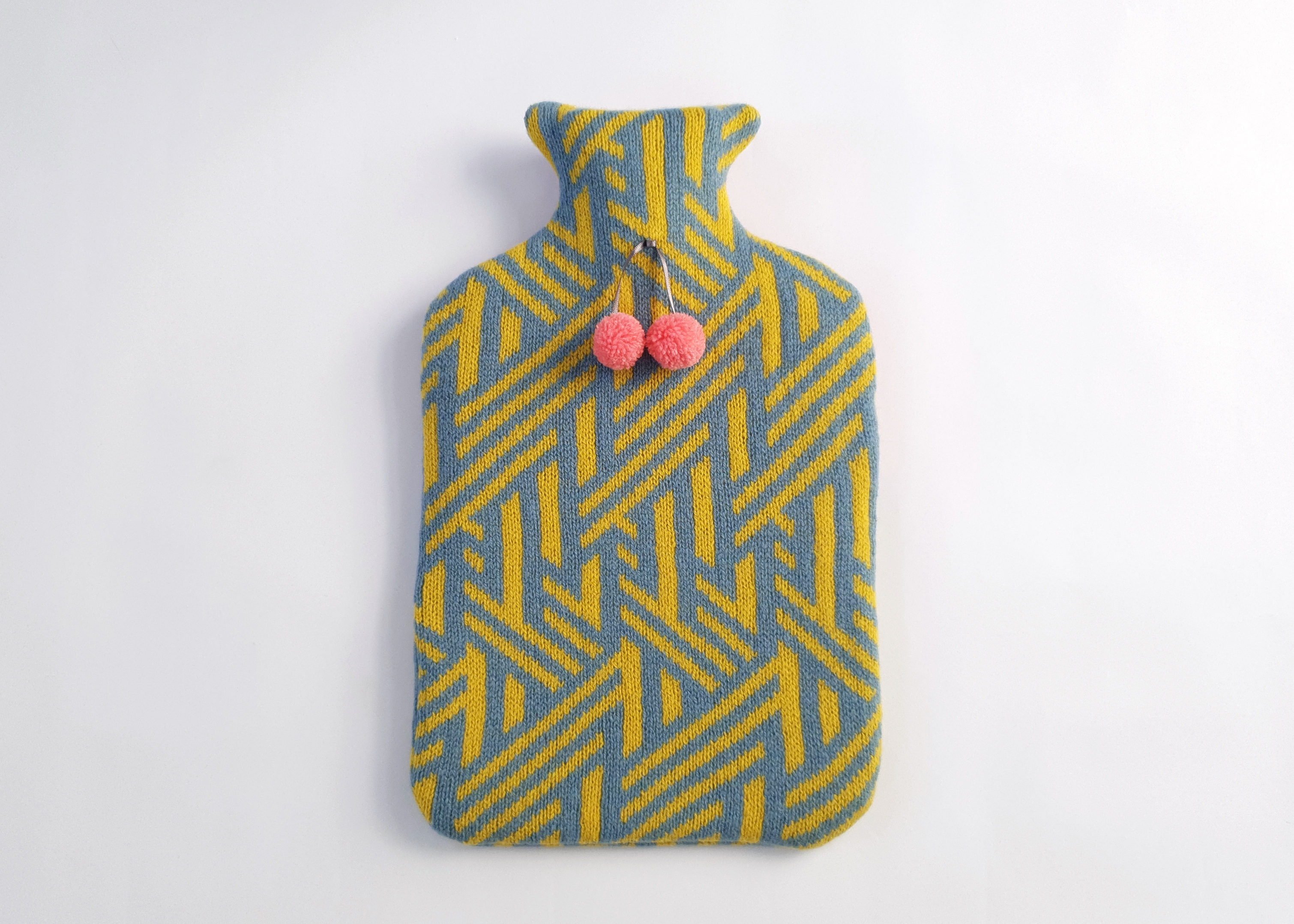 Crosswise Hot Water Bottle Cover, Piccalilli and Petrel