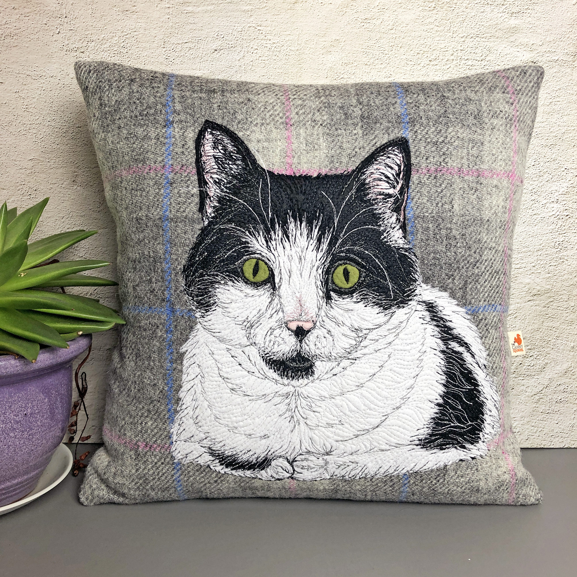 Cat portrait cushion commission