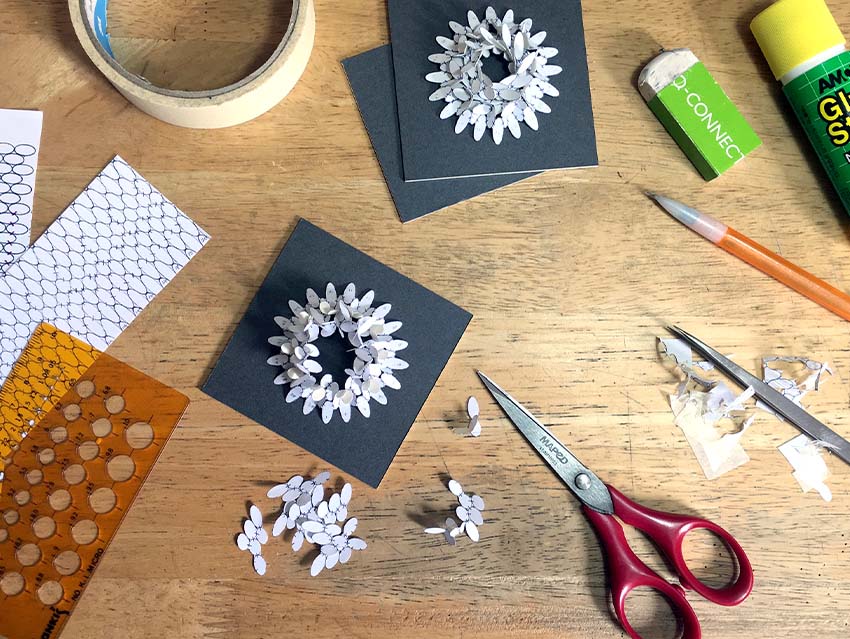 Preparatory sketch and maquette for the Circular Oval Flower Brooch by Misun Won.