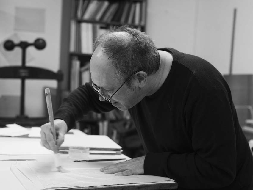 Tom McEwan at work in his studio