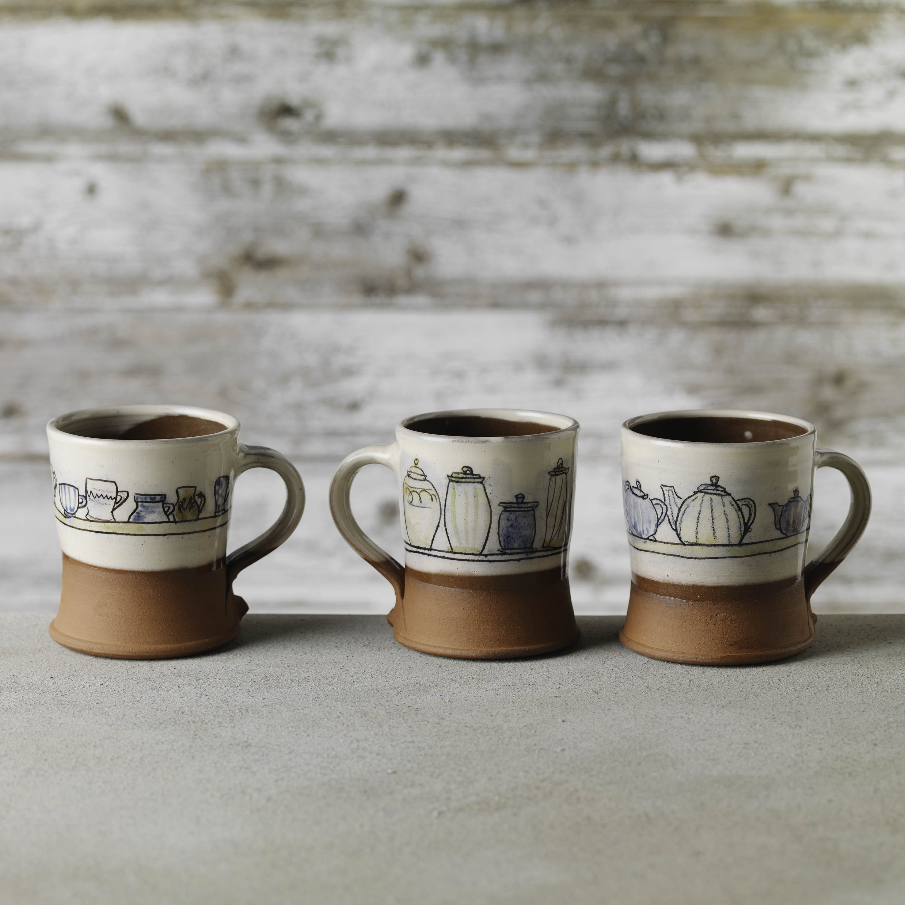 Pot collector mugs, large