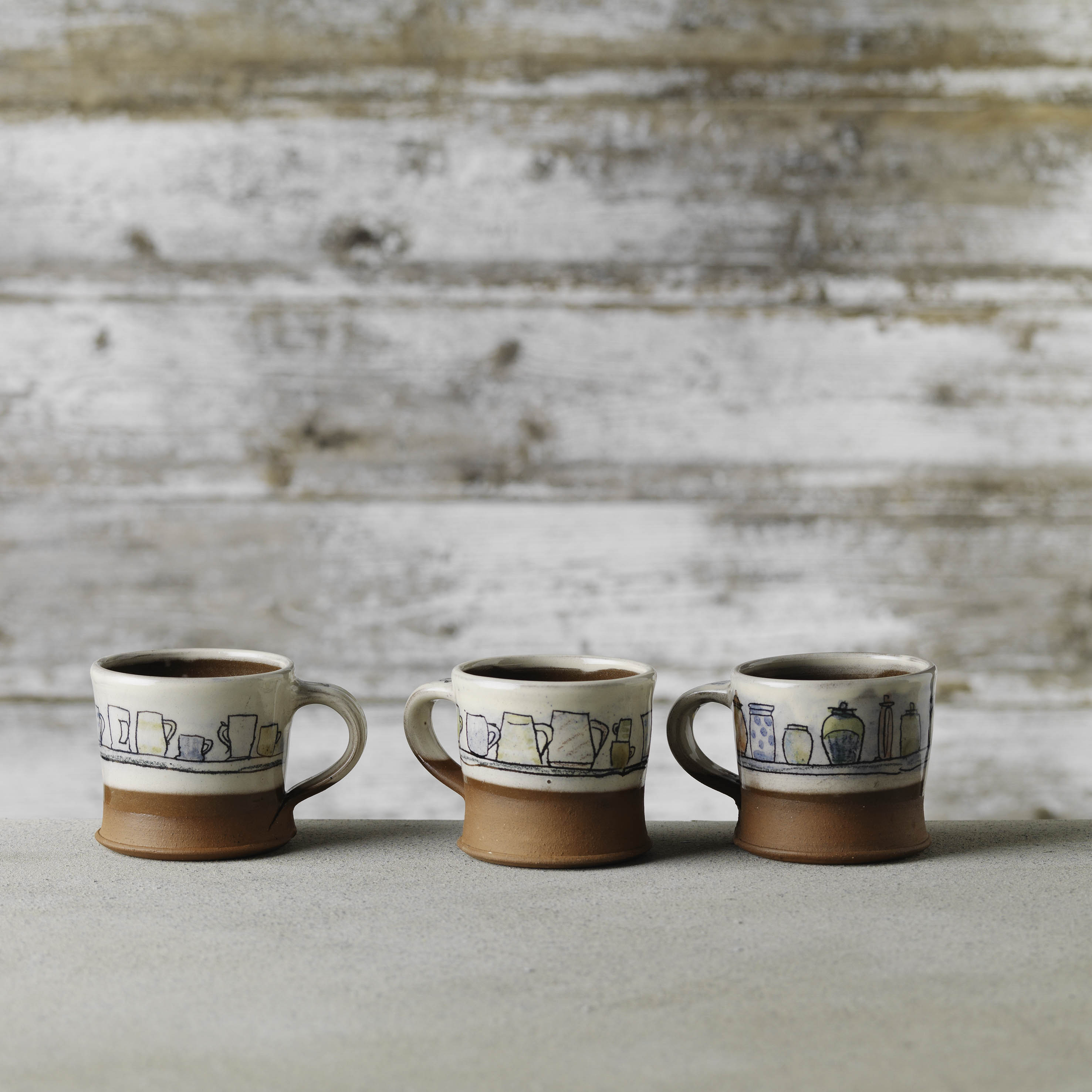 Pot collector mugs, small