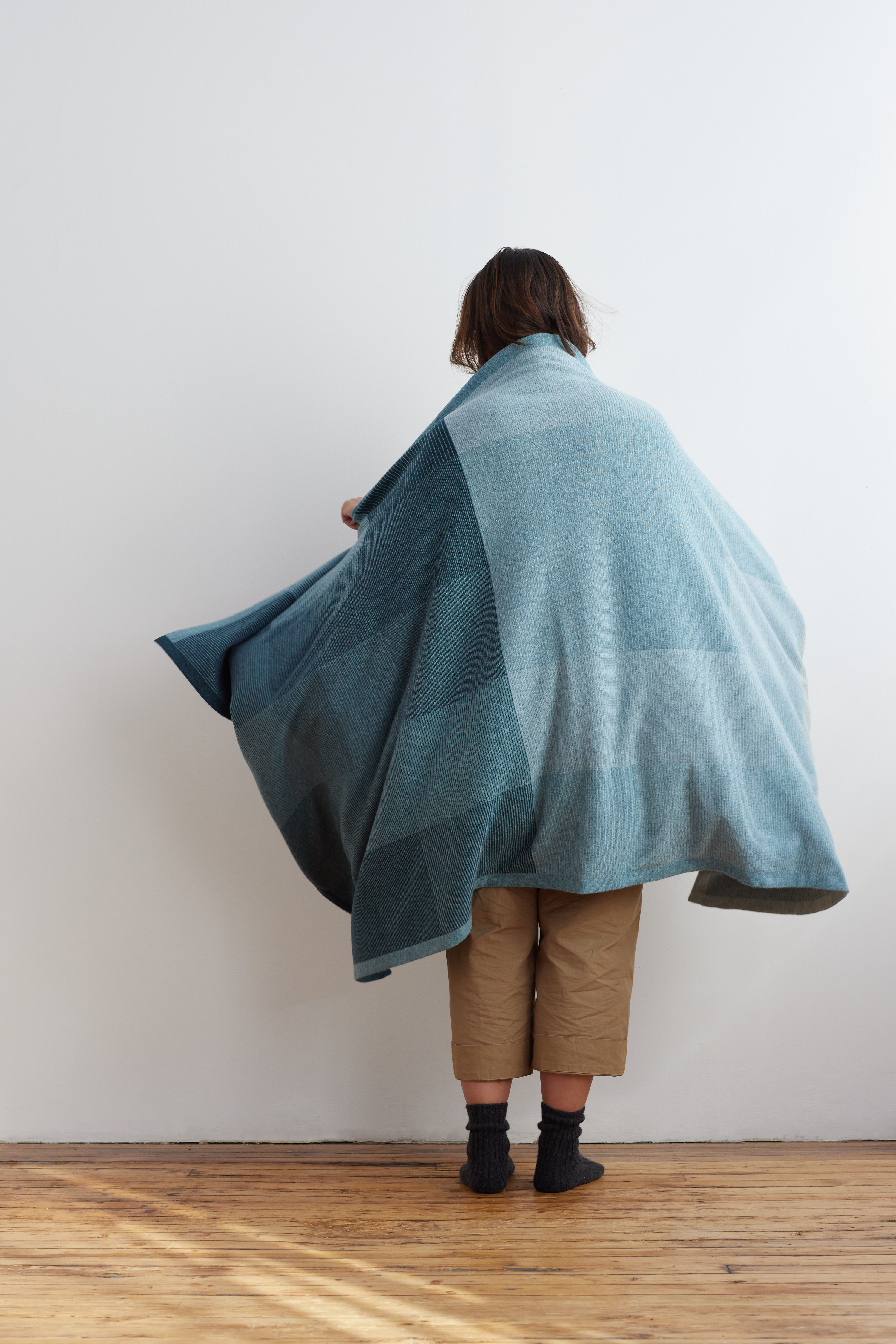 "Paintbox" Blanket in Ink, North Sea + Haar
