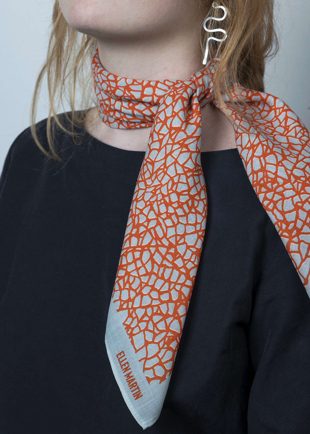 Frisa Wool Silk Scarf - Orange