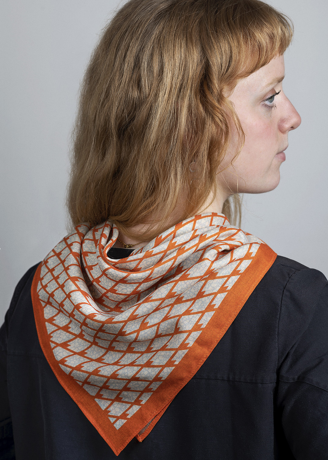 Moy Wool Silk Scarf - Orange