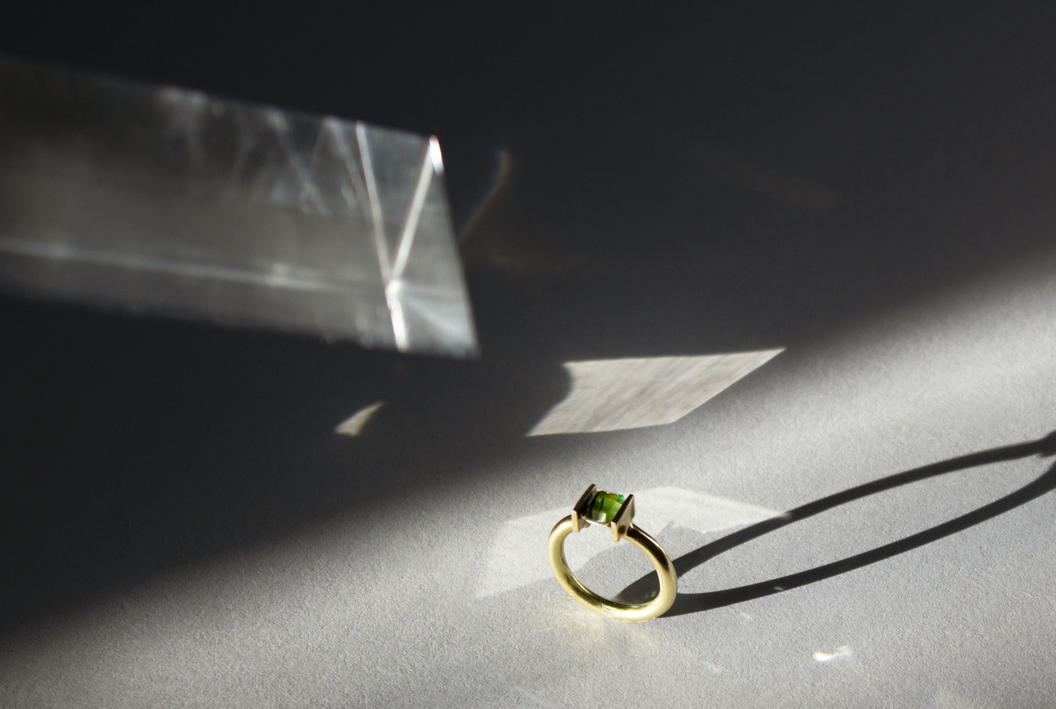 Tension set Tourmaline Ring