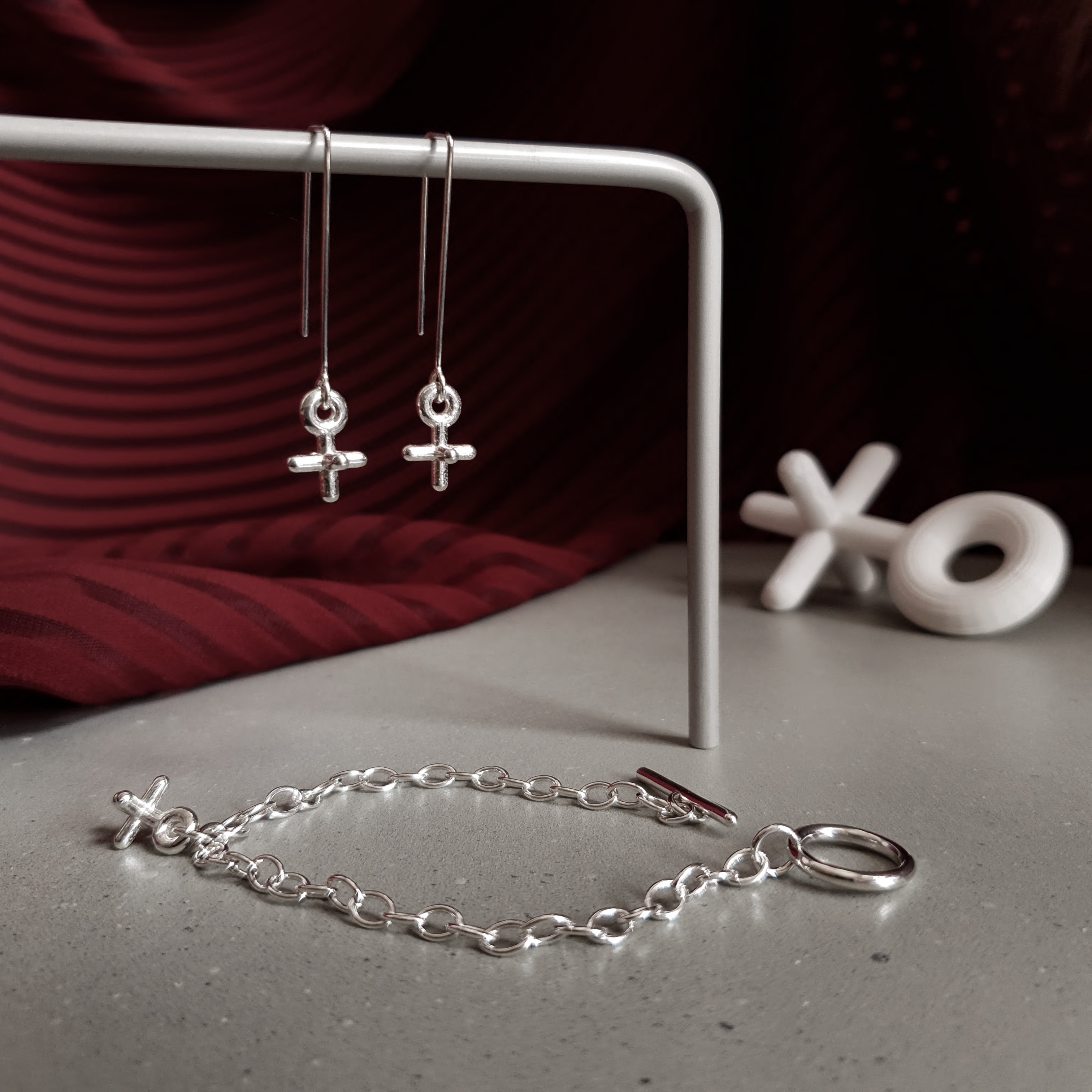 XO bracelet and earrings