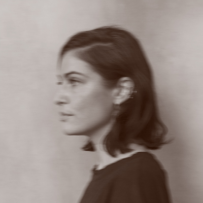 black and white side profile of woman