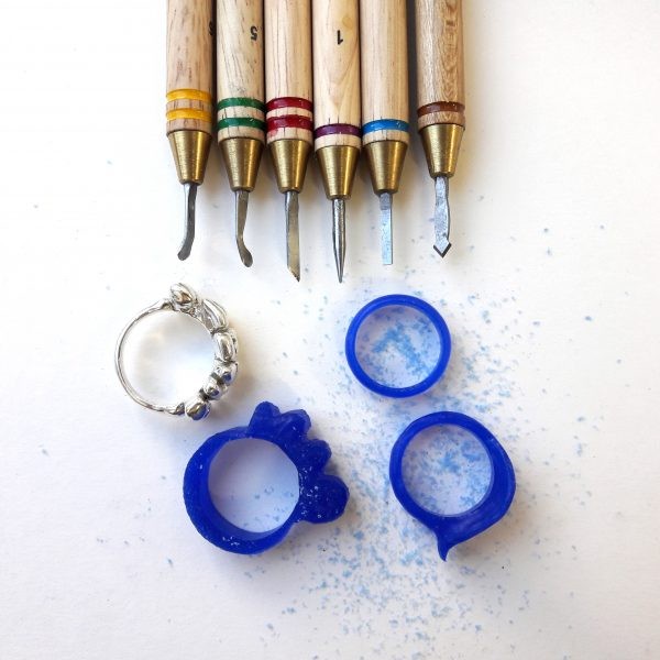 Carved Wax Rings for Silver Casting