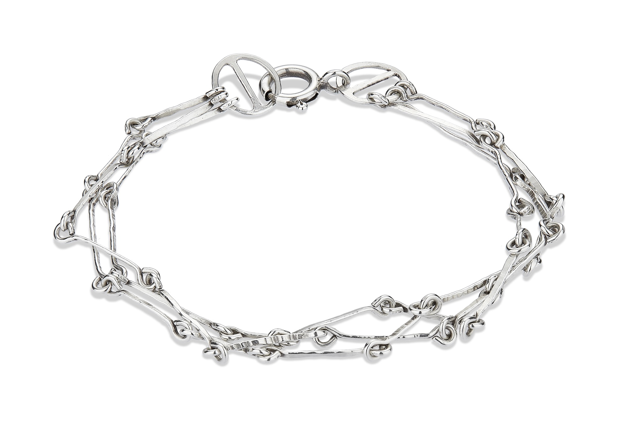 Linked wire bracelet