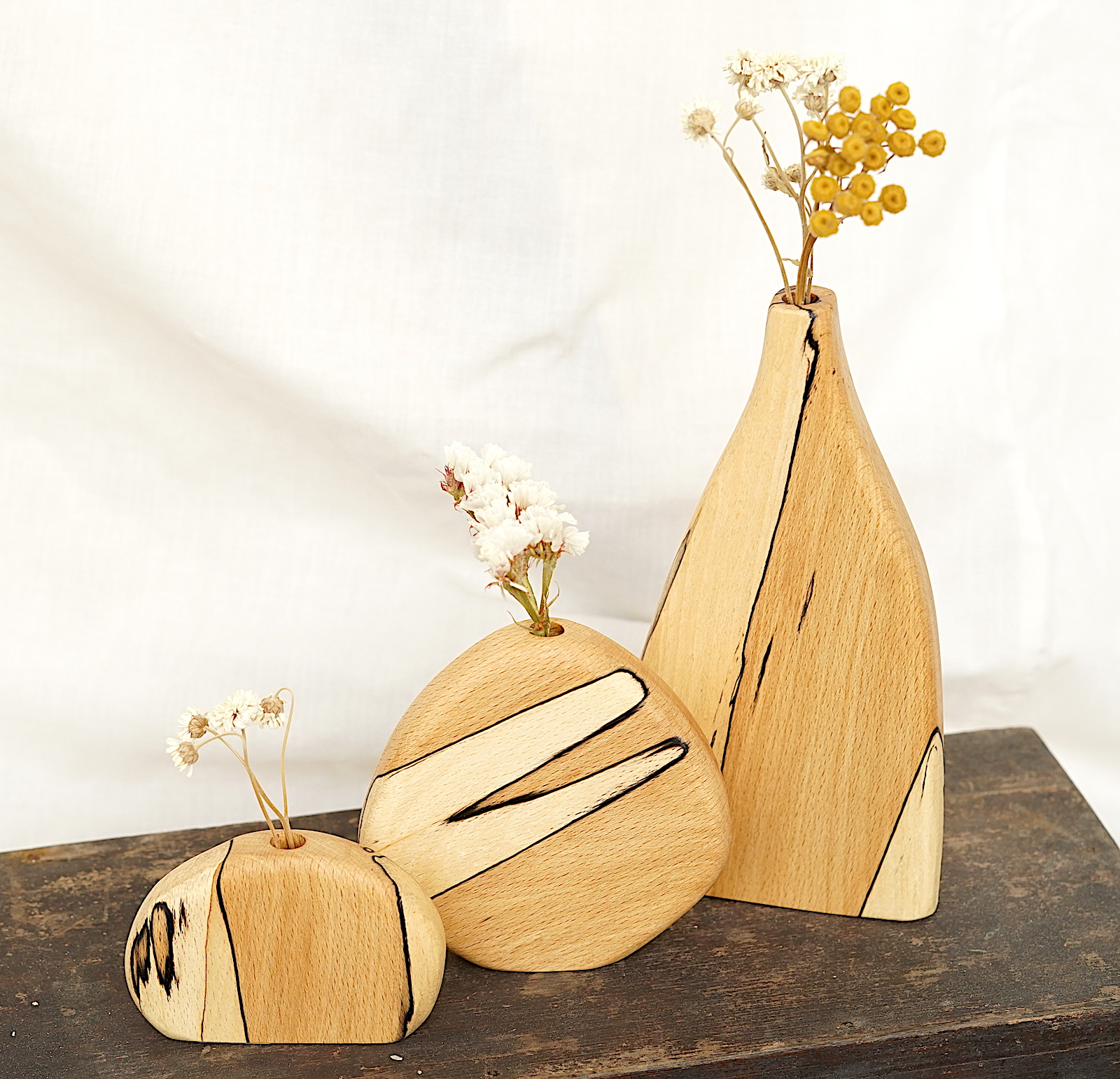 spalted beech vases
