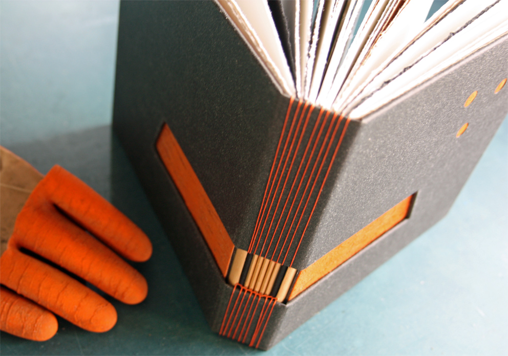 Orange Rubber Glove - Buttonhole Binding