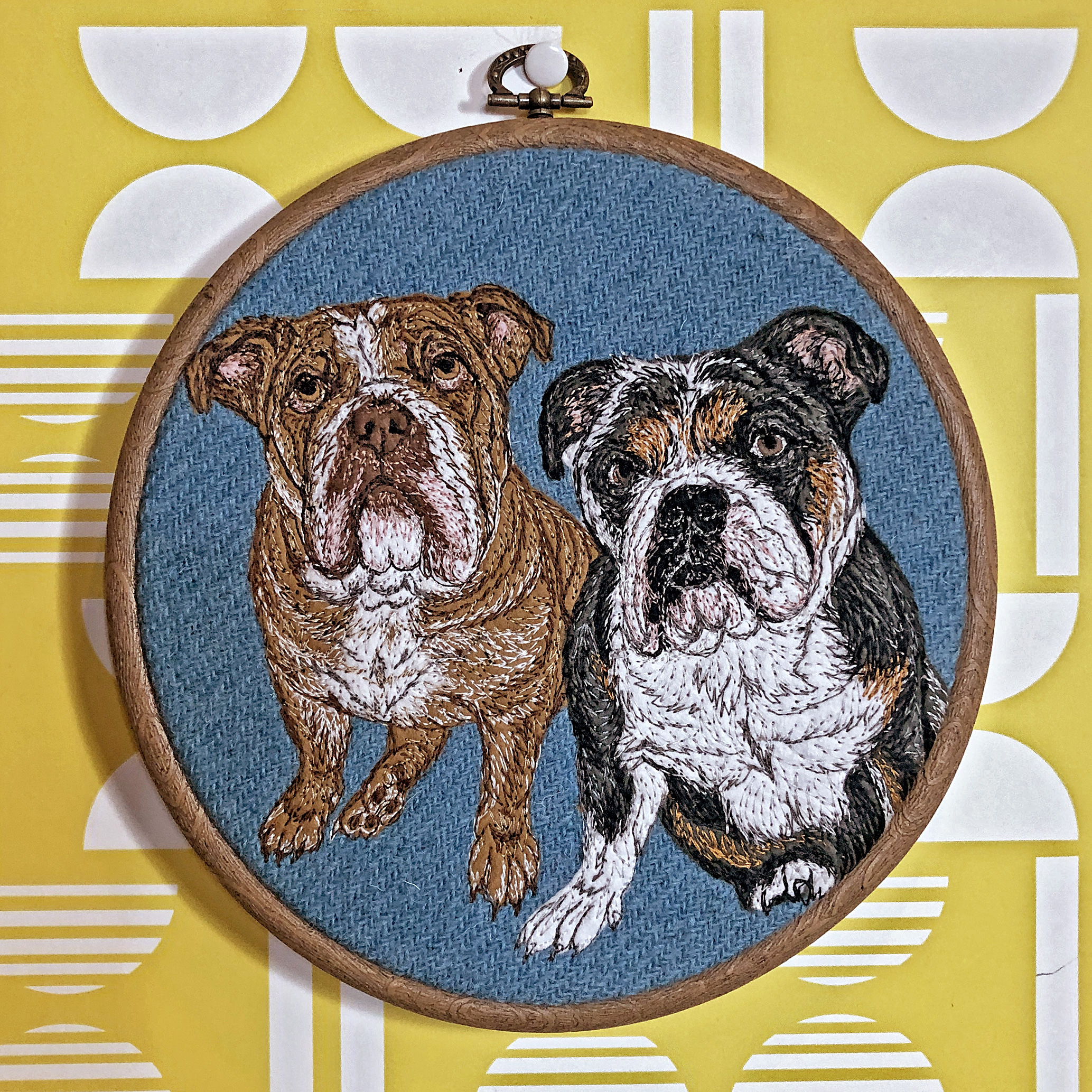 Pet portait hoop art