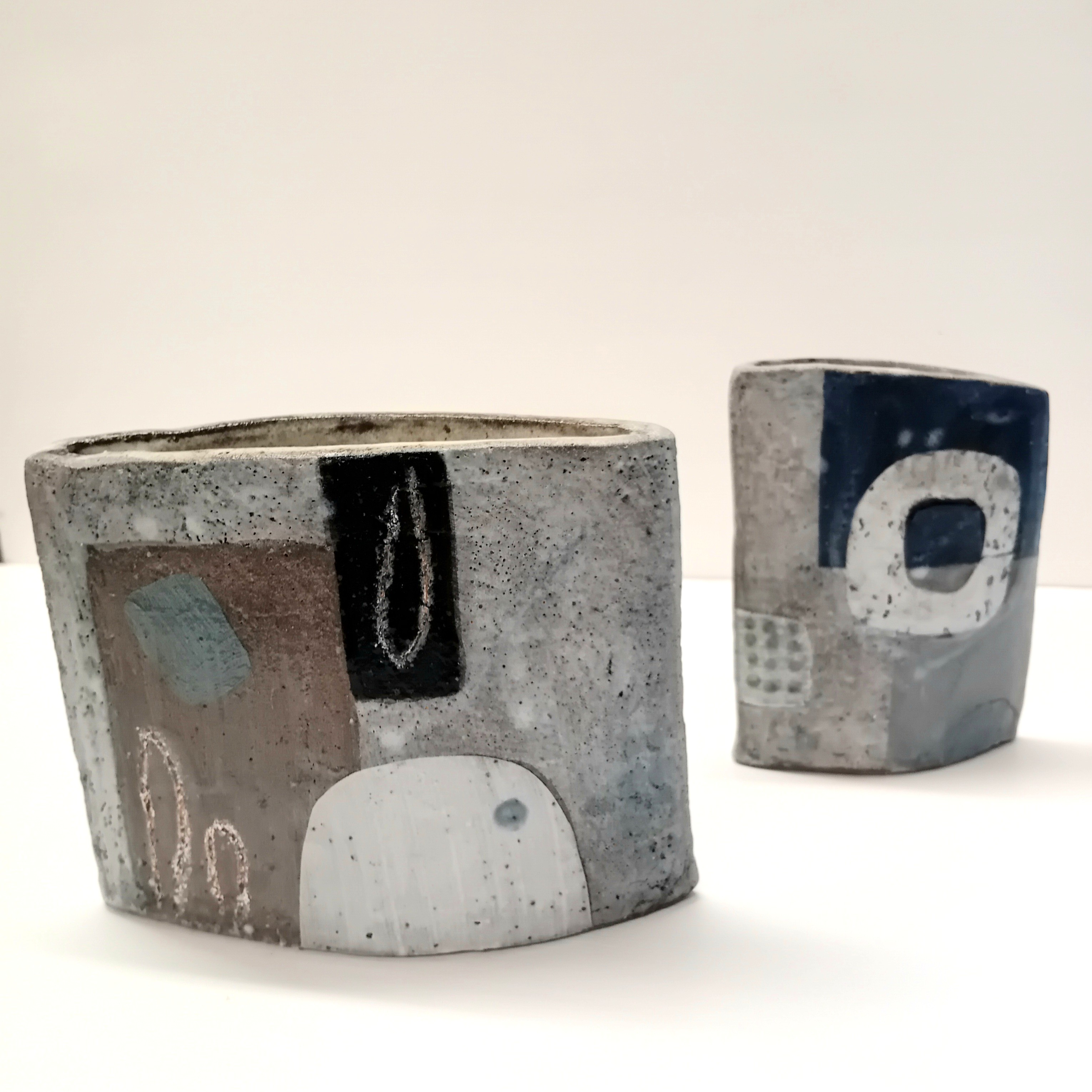 collage of blues and greys