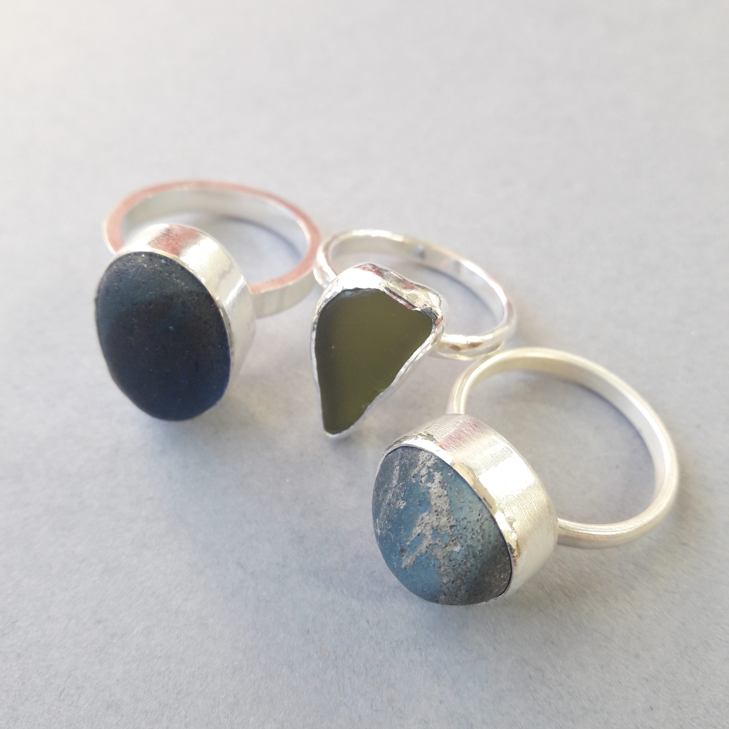 Silver Sea Glass Rings Workshop 