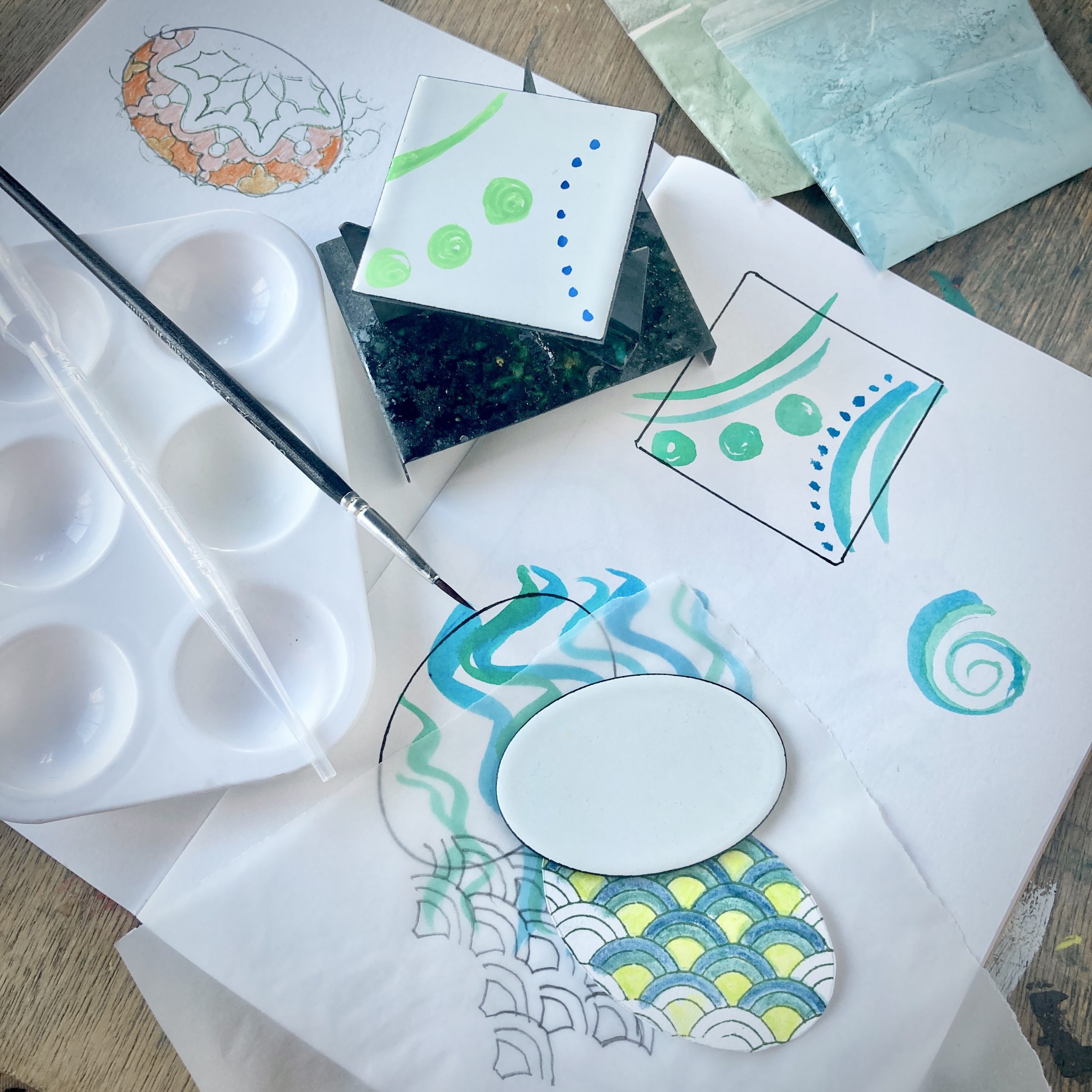 Painting with Enamel & Lustres Workshop 