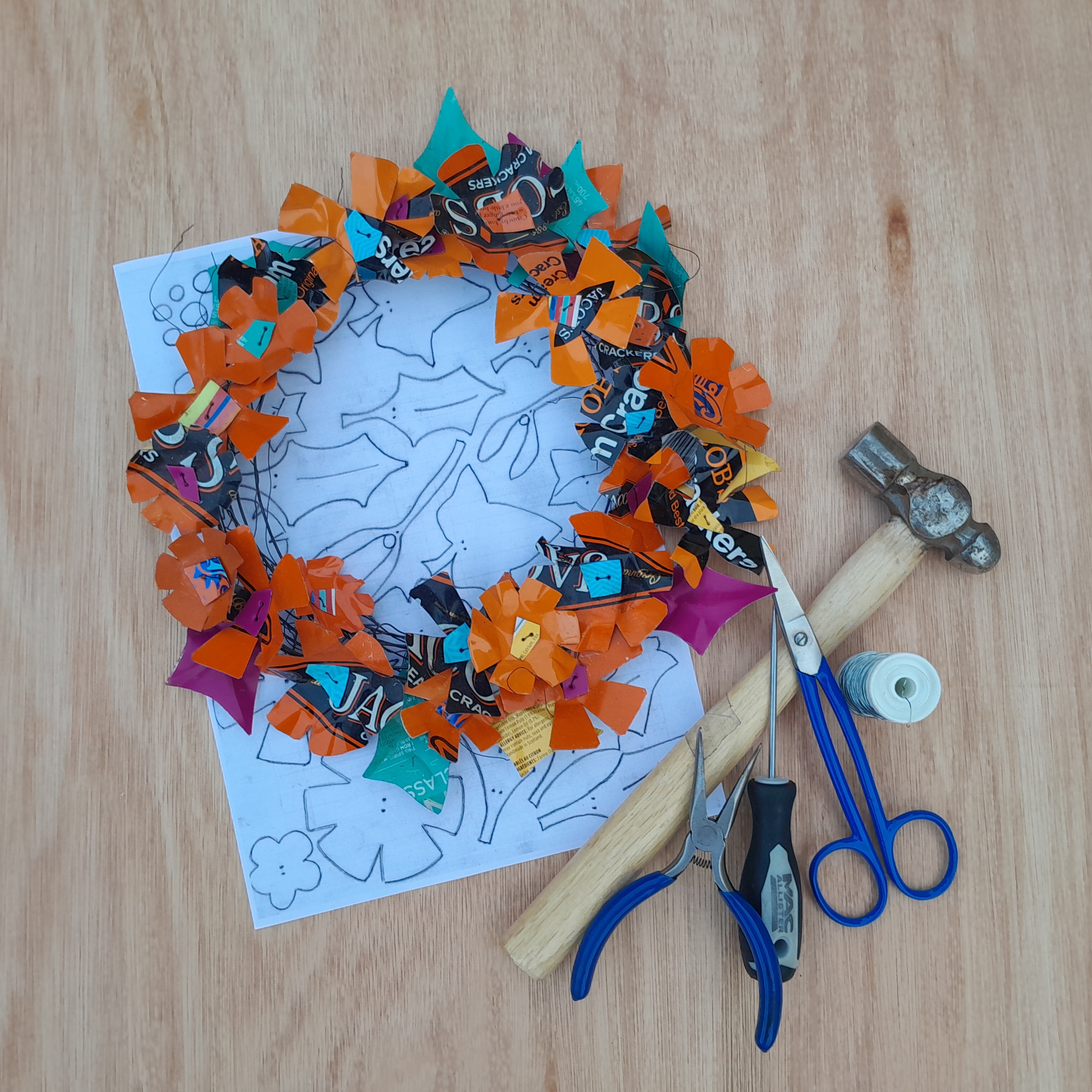 Make a recycled tin wreath with metalsmith Philippa Johnston