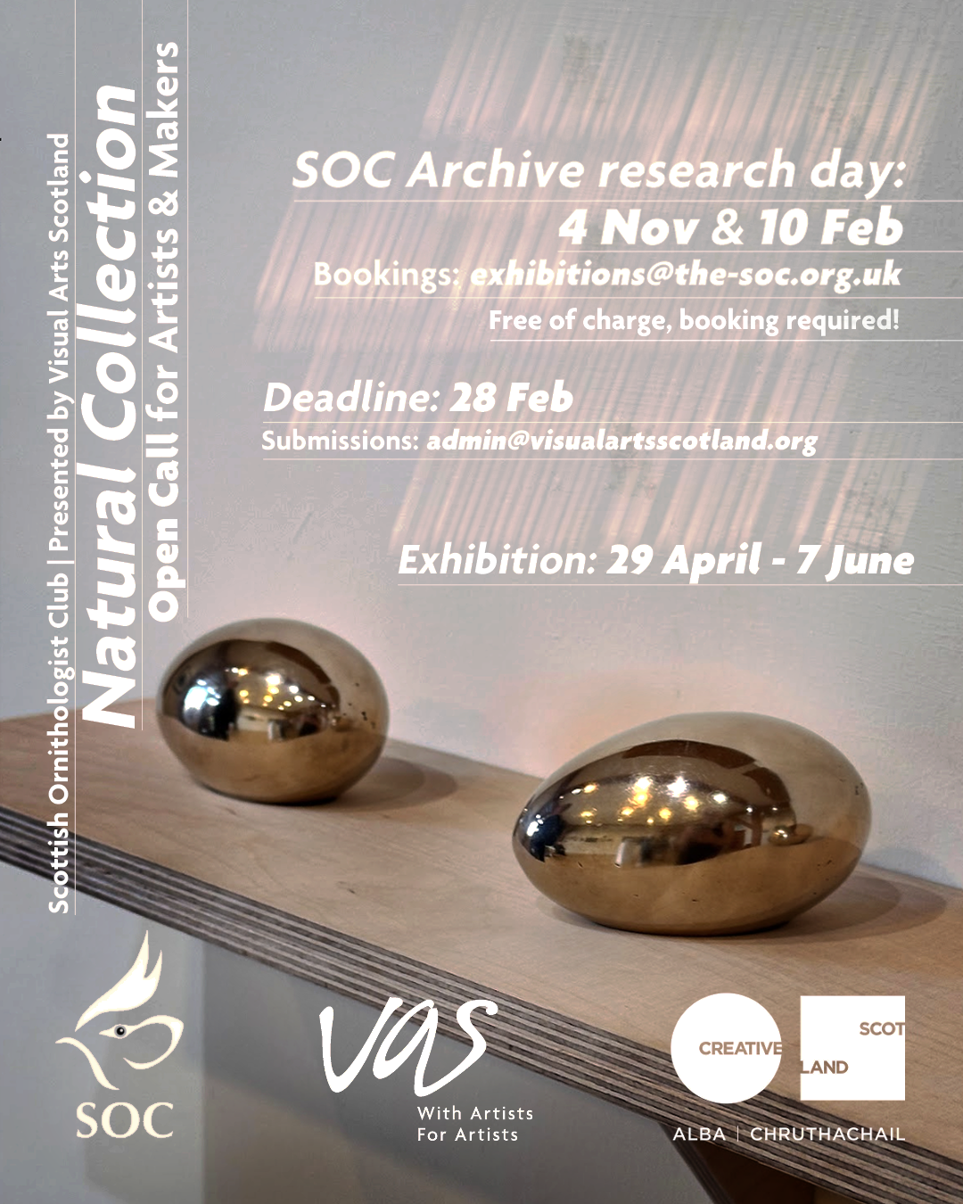 Visual Arts Scotland Natural Collection Exhibition, with Scottish Ornithologists Club