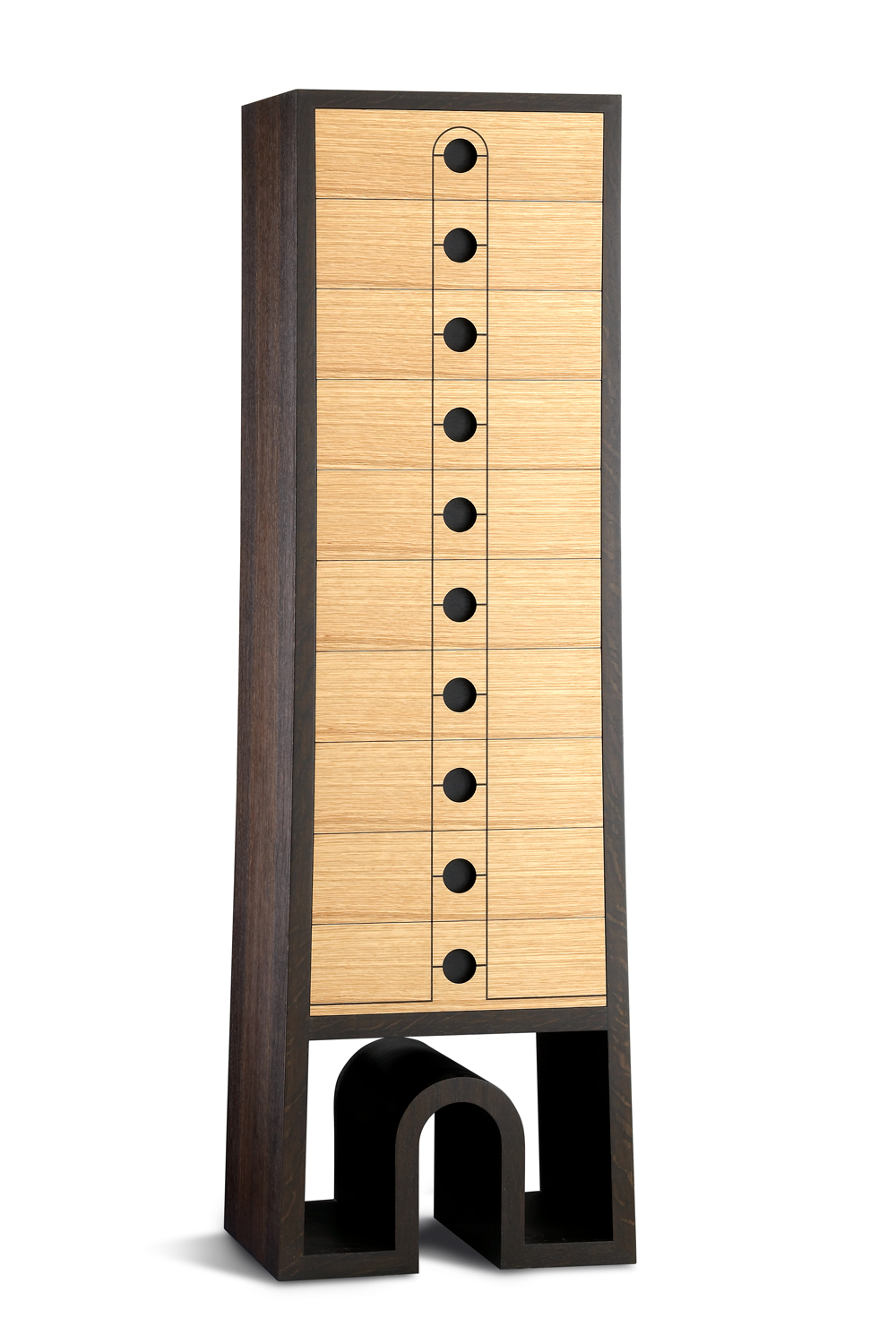 Fumed oak tallboy