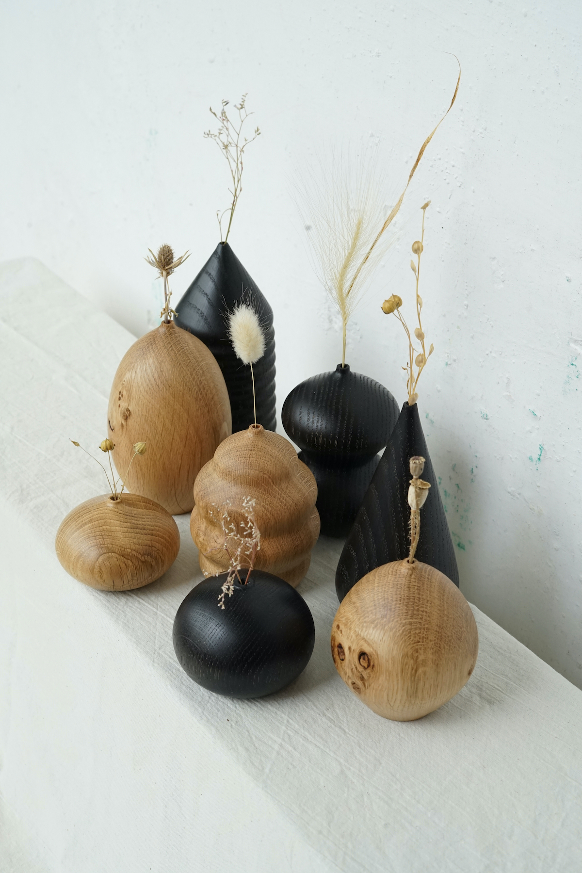 Wood turned vases.