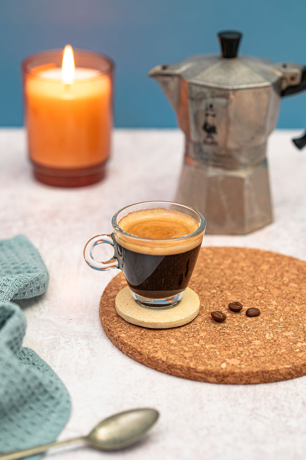 Sand Coloured Mini Espresso Coaster