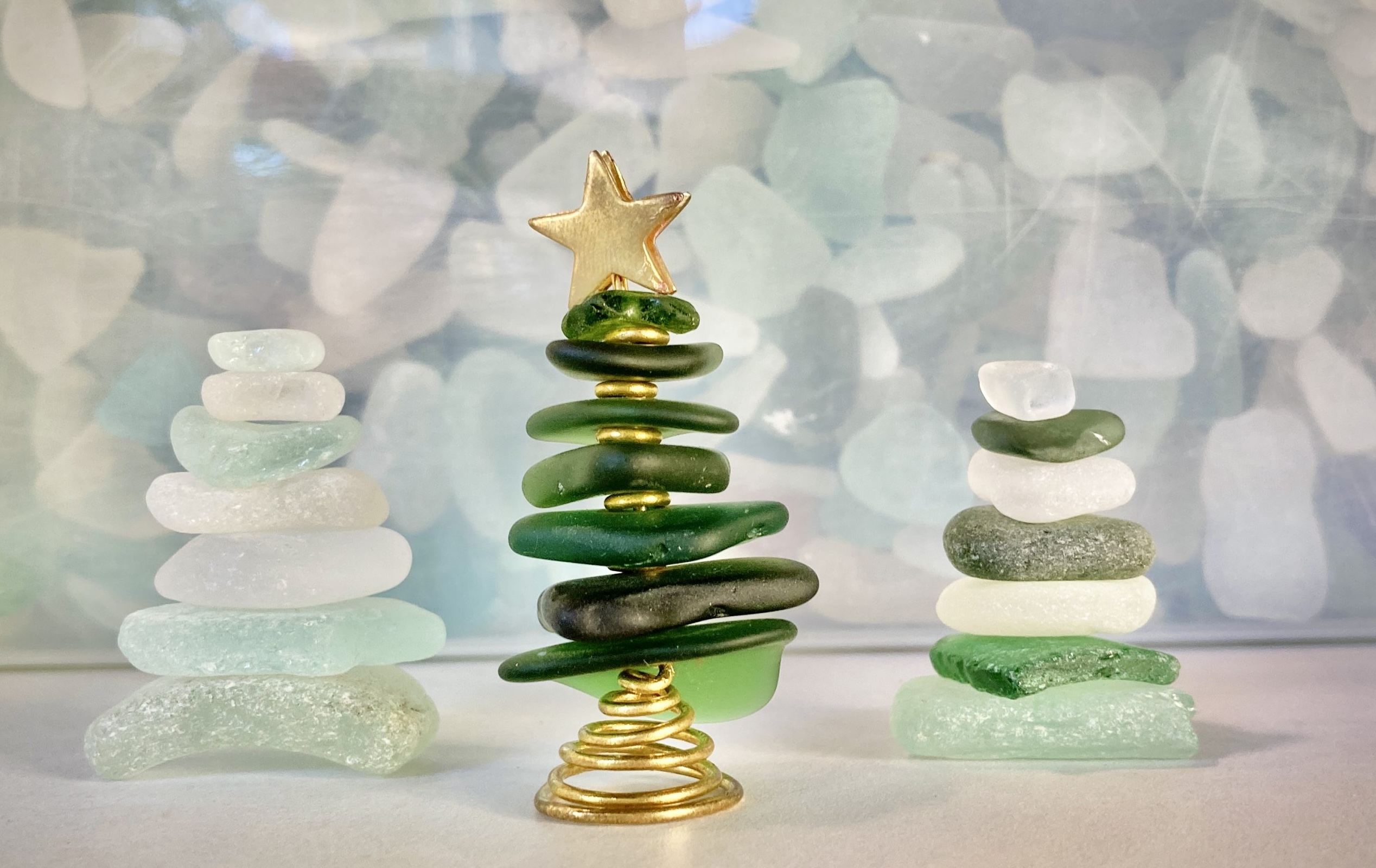 Sea Glass Christmas Trees