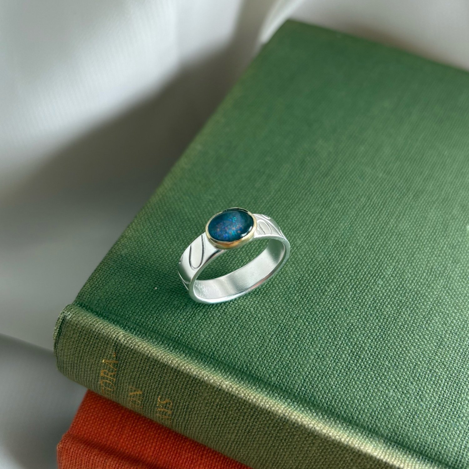 Wiggle Ring with Opal