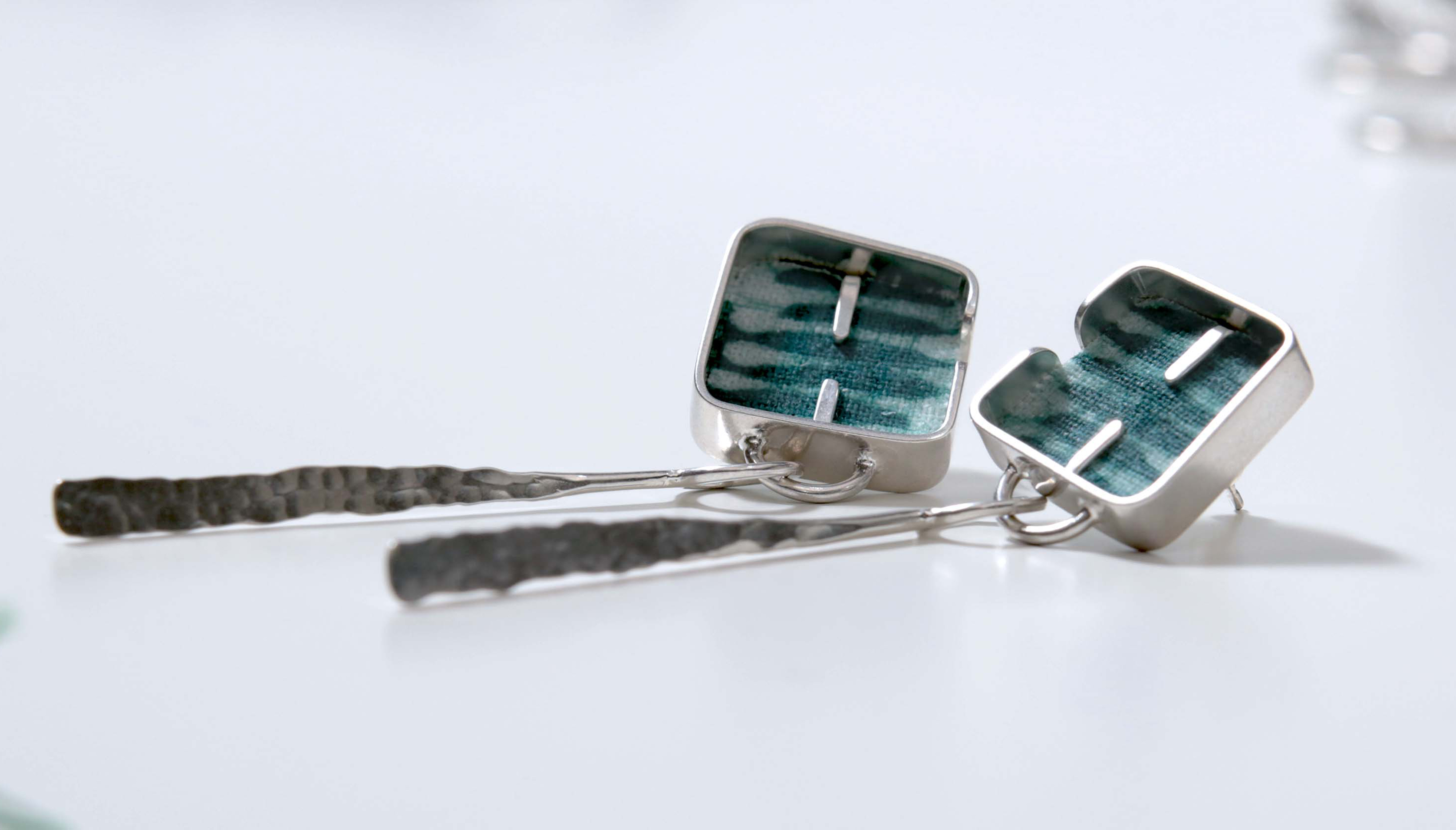 Cobble Long Tab Earrings