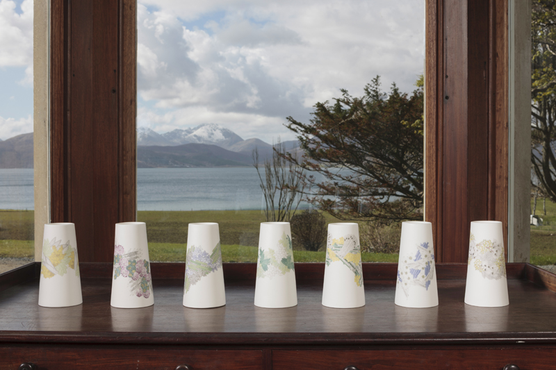 Atlas Edition: Patterns of Flora | Mapping Seven Raasay Habitats - Parian Vase Set